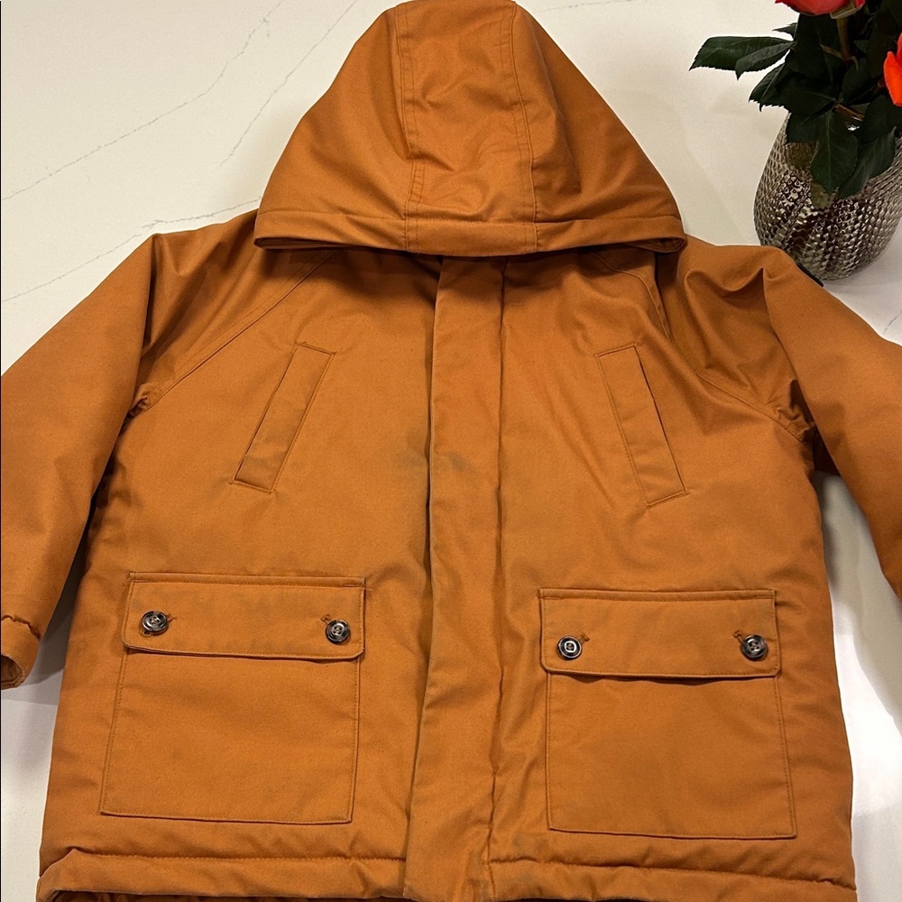 Petit Bateau Orange Jacket with Brown Lining